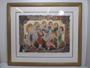 lot 125 image: Circle of Women Dancing Abstract Art Large Serigraph Limted Edition Signed