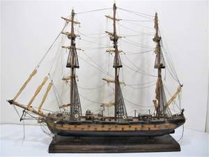 lot 144 image: Large Vintage Hand Painted Ship Display