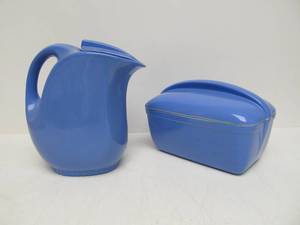 lot 161 image: Vintage Deco Blue HALL For Westinghouse Kitchen Ware