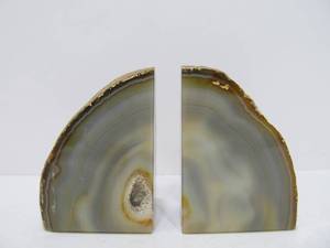 lot 305 image: Large Brazillian Agate Bookend Set