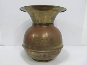 lot 307 image: Vintage Brass Union Pacific Railroad Spittoon