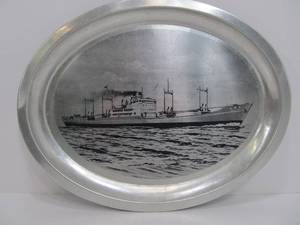 lot 264 image: Vintage Metal 1951 Japanese Ocean Liner Advertising Tray
