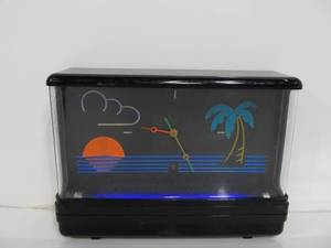 lot 272 image: Working Retro Vintage Gemini Displays Tropical Lighted Neon Clock