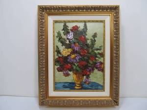 lot 293 image: Nice Framed Signed Oil on Canvas Floral Still Life Painting