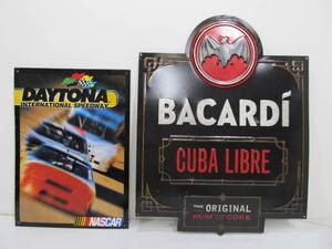 lot 223 image: Metal Bacardi Run & Daytona Speedway Metal Signs