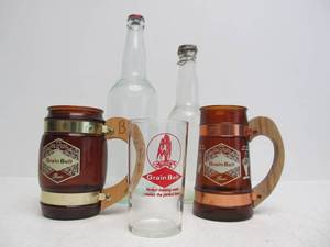 lot 210 image: Group of Vintage GRAIN BELT Beer Bottle Glasses etc