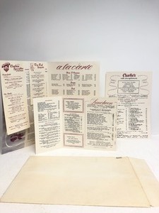 lot 361 image: Complete Vintage CHARLIES Cafe Exceptionale Minneapolis Menu