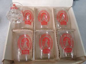 lot 449 image: Set of 6 Vintage Small Coors Glasse...