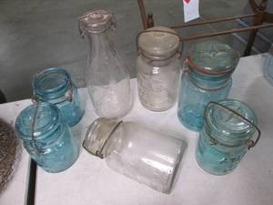 lot 454 image: Lot of 7 Heavy Duty Glass Jars with...