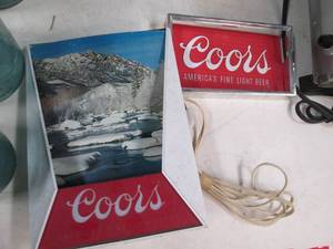 lot 477 image: Vintage Lighted Coors Advertisement...