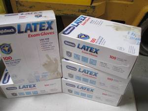 lot 487 image: 5 boxes of Latex Exam Gloves, One s...