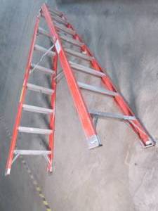 lot 492 image: 8 foot Metal double sided Step Ladder...