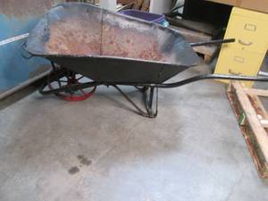 lot 506 image: Vintage Metal Wheelbarrow would mak...