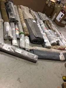 Lot of assorted area rugs and rugs not used see pictures not used