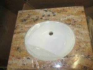 lot 13 image: bathrooom sink and top top meaures ...
