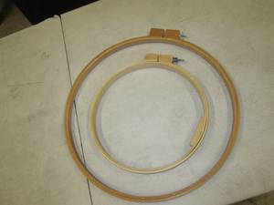 lot 130 image: knitting hoops one is 20 inch and 1...