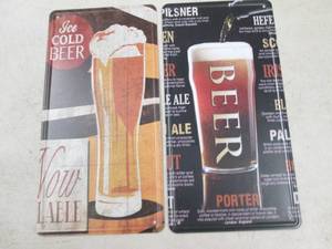 lot 168 image: 26x12 metal beer signs ...
