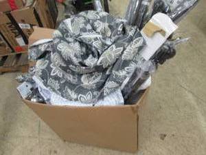 lot 174 image: box of blankets, curtains,curtain r...