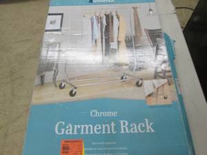 lot 204 image: whitmor chrome garment rack ...