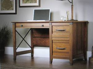 lot 208 image: sauder carson forge lift top desk...