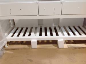 Caroline Estate 60 in. W Bath Vanity in White with Marble Vanity Top in White with Square Basin by Virtu USA Customer Returns See Pictures