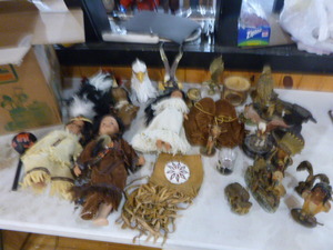 lot 106 image: Box of Native American Dolls and Statues