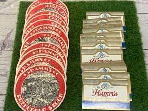 lot 4 image: Vintage Hamms Coasters & Labels New Old Stock