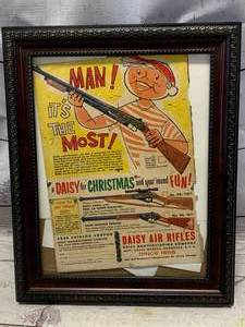 lot 26 image: Framed 8 X 10 Vintage Daisy BB Gun Ad