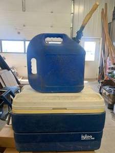 lot 38 image: Igloo 40 Quart Cooler & 5 Gallon Kerosene Can