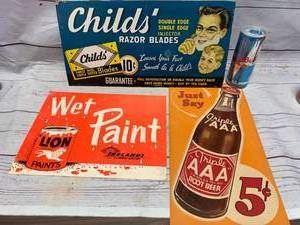 lot 50 image: Lot of Three Antique Advertising Placards