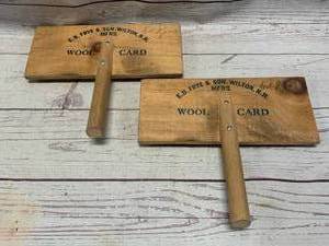 lot 51 image: Lot of Two Vintage Wool Carders