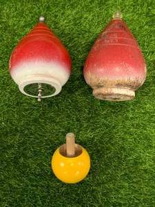 lot 74 image: Three Antique Wooden Tops