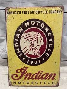 lot 108 image: Indian Motorcycle Metal Sign 8 X 12