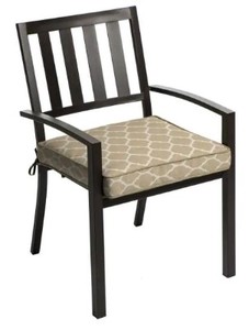 lot 256 image: Hampton Bay 20 in. x 19 in. CushionGuard Toffee Trellis Square Outdoor Seat Cushion - 3 Pack
