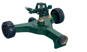 lot 272 image: Orbit 20,106 sq. ft. Zinc Impact Sprinkler with Plastic Wheel Base 27904