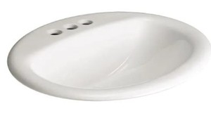 lot 273 image: Glacier Bay Aragon Self-Rimming Drop-In Bathroom Sink in White 13-0012-4WHD