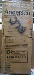 lot 223 image: Andersen 32 in. x 80 in. 2500 Series White Universal Self-Storing Aluminum Storm Door HD2SSN32WH
