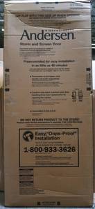 lot 242 image: Andersen 36 in. x 84 in. 3000 Series White Right-Hand Fullview Easy Install Aluminum Storm Door