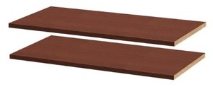lot 278 image: Modifi A2 28-58 in. W x 0.75 in. H x 14-38 in. D Melamine Adjustable Shelf in Mocha (2-Pack) AS3015-MG - 3 Boxes
