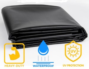 lot 202 image: 2 NEW Heavy Duty Vinyl Tarps, Pond Liners - 10 ft x 136 ft. Each, Roughly 200 lbs. each. - Pallet D5