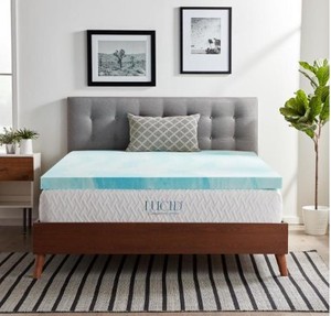 lot 267 image: Lucid Comfort Collection 3 in. Full Gel Swirl Memory Foam Mattress Topper LUCC30FF30SWGT