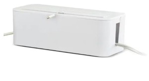 lot 301 image: UT Wire In-Box Cable Organizing Management Box for Under Desk in White