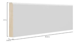 lot 326 image: Hampton Bay Designer Series 4.5x96x0.625 in. Baseboard Molding in White AMBB-WH - 2