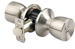 lot 332 image: Brinks 2701-119 Bell Style Keyed Entry Door Knob - Satin Nickel