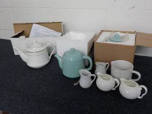 lot 36 image: Tea Pots, Pottery Barn Kids Crib Mo...