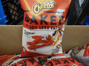 lot 196 image: 64 bags Cheetos Flamin Hot Snacks...