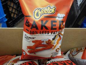 lot 198 image: 64 bags Cheetos Flamin Hot Snacks...