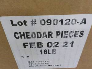 lot 221 image: 16 lb. box Cheddar Pretzels Pieces...