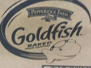 lot 239 image: Case of 300 Bags Goldfish Pretzels...