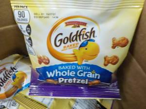 lot 240 image: Case of 300 Bags Goldfish Pretzels...